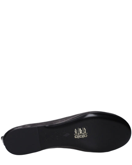 The Attico Black Leather Ballet Flats