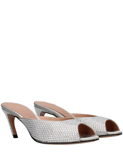 The Attico Gray Satin Stiletto Heel Sandals