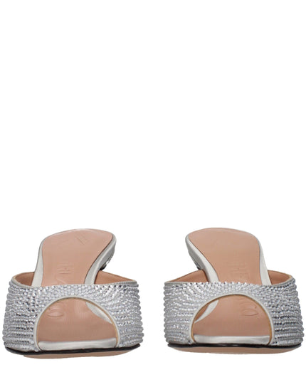The Attico Gray Satin Stiletto Heel Sandals