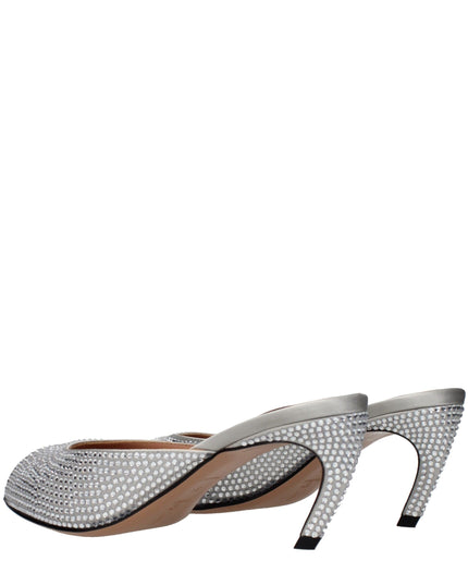 The Attico Gray Satin Stiletto Heel Sandals