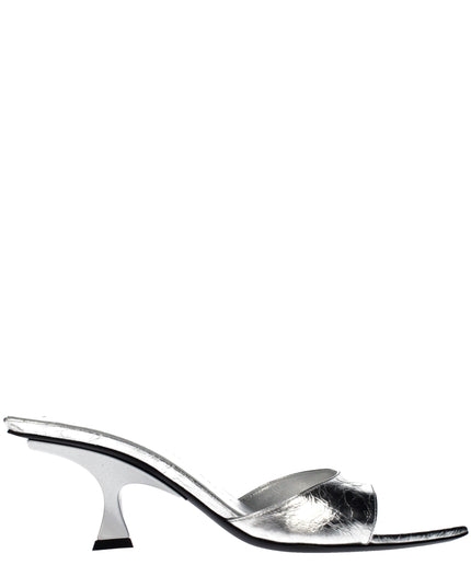 The Attico Gray Leather Sandals