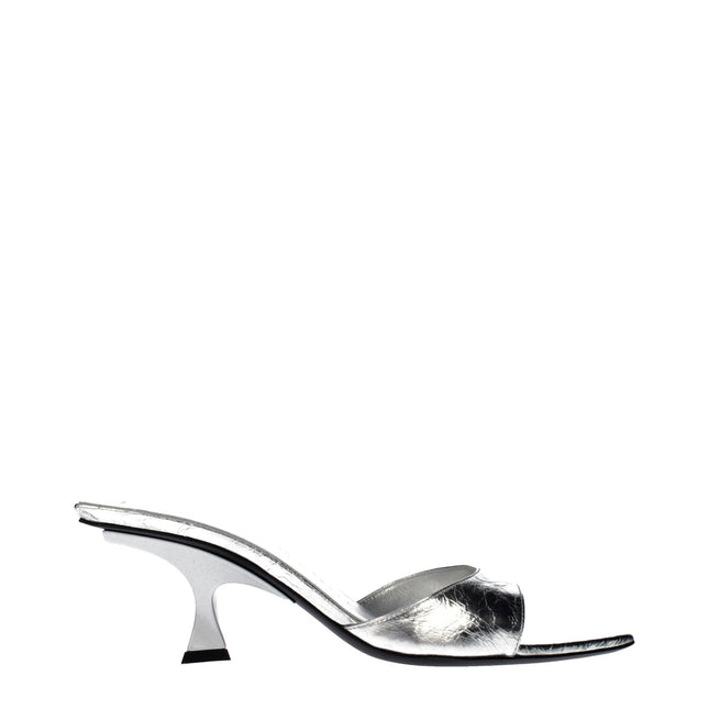 The Attico Gray Leather Sandals