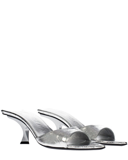 The Attico Gray Leather Sandals