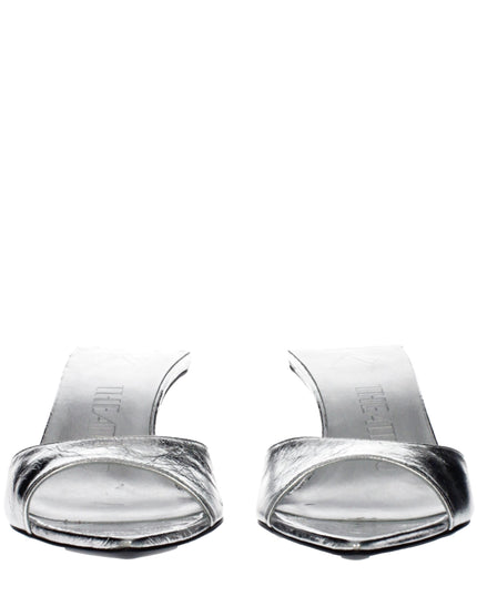 The Attico Gray Leather Sandals