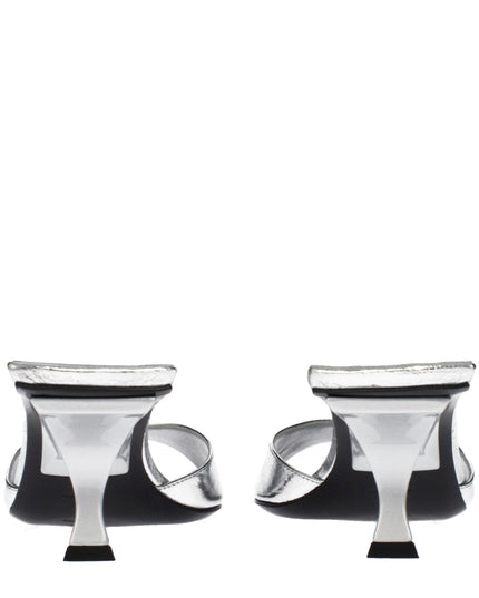 The Attico Gray Leather Sandals