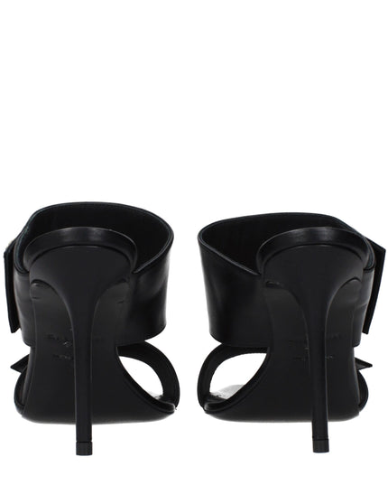 Balmain Black Leather Stiletto Heel Sandals