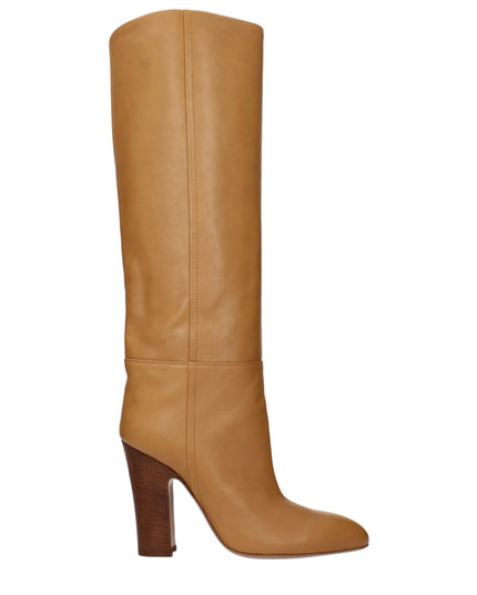 Paris Texas Brown Leather High Heel Boots