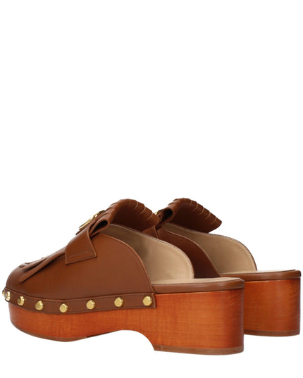 Valentino Garavani Brown Leather Slippers