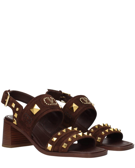 Valentino Garavani Brown Leather Strap-On Sandals