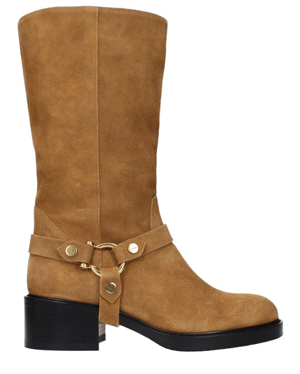 Chloé Brown Leather Ankle Boots