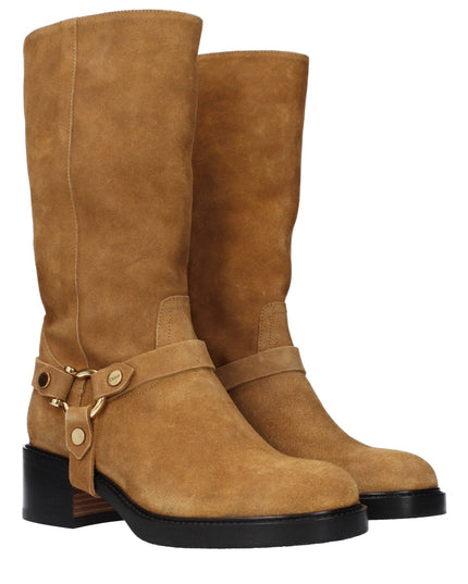 Chloé Brown Leather Ankle Boots