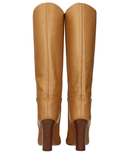 Paris Texas Brown Leather High Heel Boots