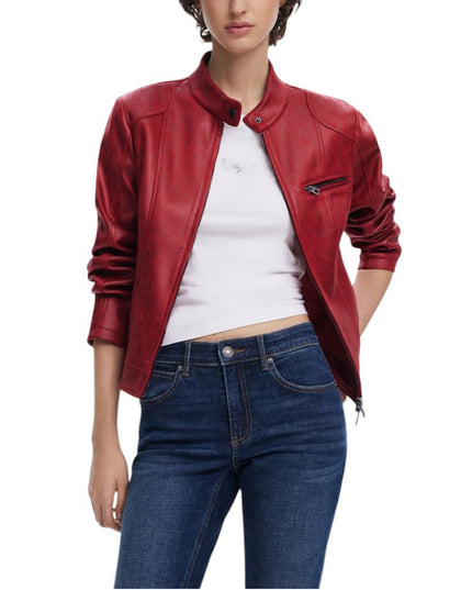 Desigual Red Polyester Bomber
