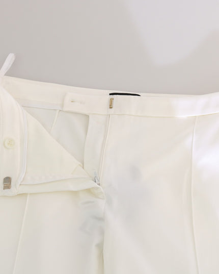 Elisabetta Franchi White Low Waist Cropped Skinny Trouser Pants