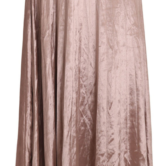 Mangano Chocolate Viscose High Waist A-line Maxi Skirt