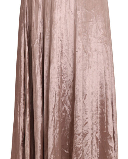 Mangano Chocolate Viscose High Waist A-line Maxi Skirt