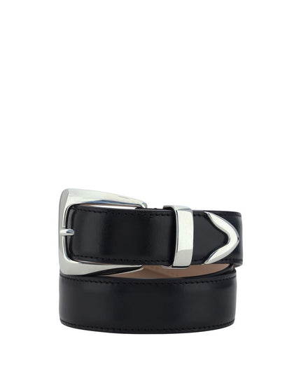 Khaite Black Calf Leather Bos Taurus Regular Belt