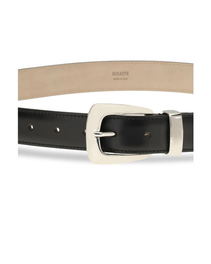 Khaite Black Calf Leather Bos Taurus Regular Belt