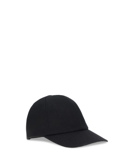 Courrèges Black Cotton Cap (Baseball Hat)