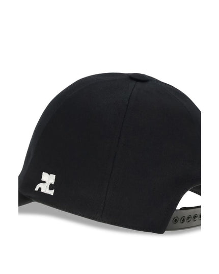 Courrèges Black Cotton Cap (Baseball Hat)
