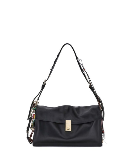 Prada Black Calf Leather Bos Taurus Shoulder Bag