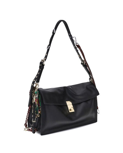 Prada Black Calf Leather Bos Taurus Shoulder Bag