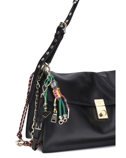 Prada Black Calf Leather Bos Taurus Shoulder Bag