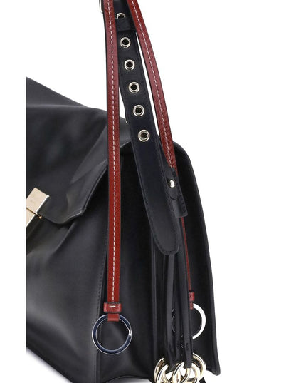 Prada Black Calf Leather Bos Taurus Shoulder Bag