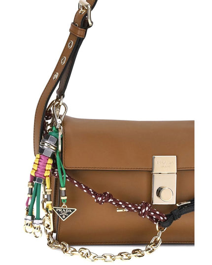 Prada Brown Calf Leather Bos Taurus Shoulder Bag