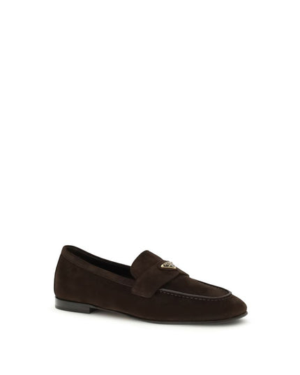 Prada Brown Calf Leather Bos Taurus Slip-On Loafers