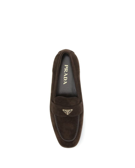 Prada Brown Calf Leather Bos Taurus Slip-On Loafers