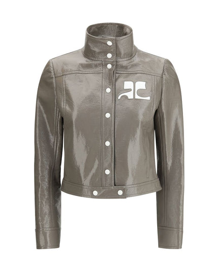 Courrèges Gray Cotton Full-Length Jacket