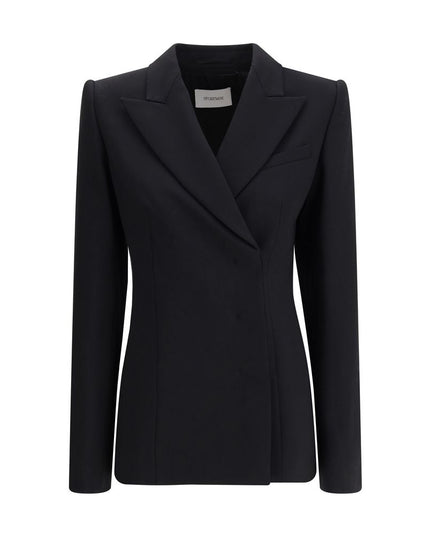 Max Mara Black Fleece Wool Coat
