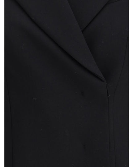 Max Mara Black Fleece Wool Coat
