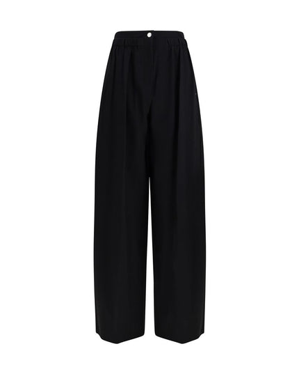 Max Mara Black Fleece Wool Casual Pants