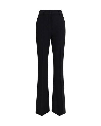 Max Mara Black Fleece Wool Flared Pants