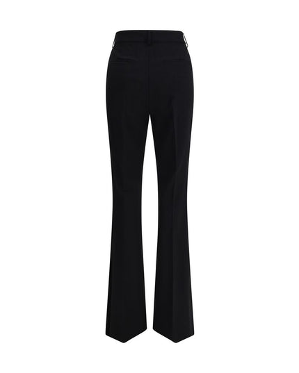 Max Mara Black Fleece Wool Flared Pants