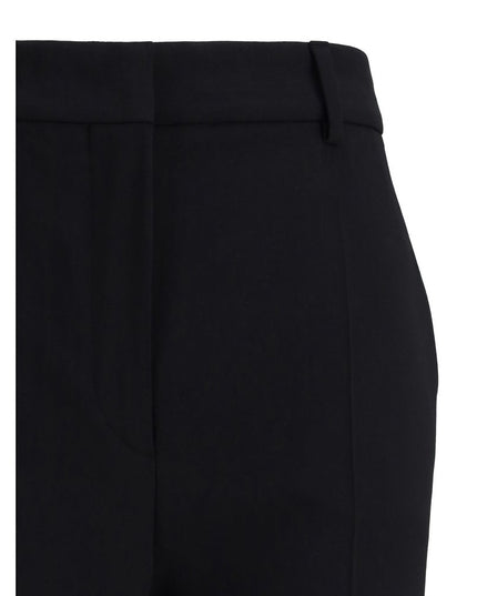 Max Mara Black Fleece Wool Flared Pants