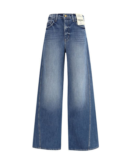 L'Agence Light Blue Cotton Relaxed Fit Jeans
