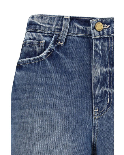 L'Agence Light Blue Cotton Relaxed Fit Jeans