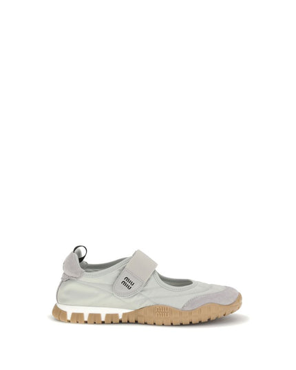 Miu Miu Gray Recycled Polyamide Ballet Flats