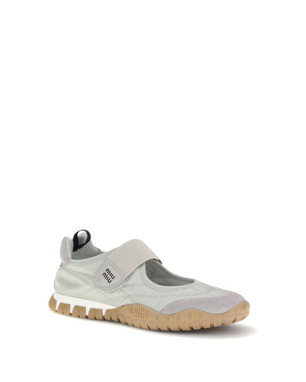 Miu Miu Gray Recycled Polyamide Ballet Flats