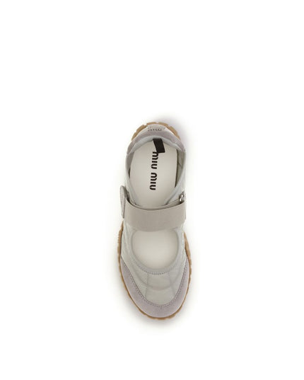 Miu Miu Gray Recycled Polyamide Ballet Flats