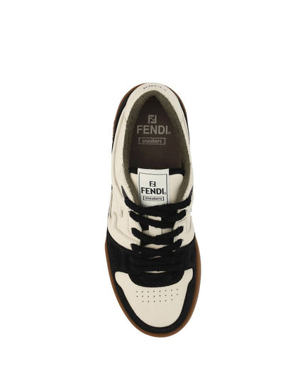 Fendi Black Calf Leather Bos Taurus Chunky Sneakers