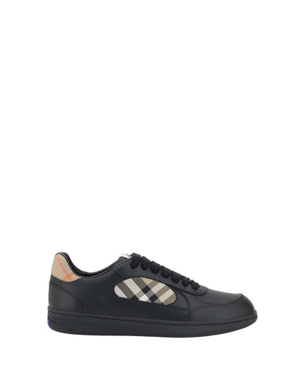 Burberry Black Calf Leather Bos Taurus Low Top Sneakers