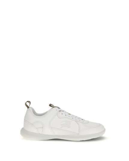 Burberry White Calf Leather Bos Taurus Athletic Sneakers