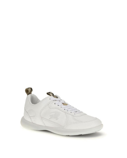 Burberry White Calf Leather Bos Taurus Athletic Sneakers