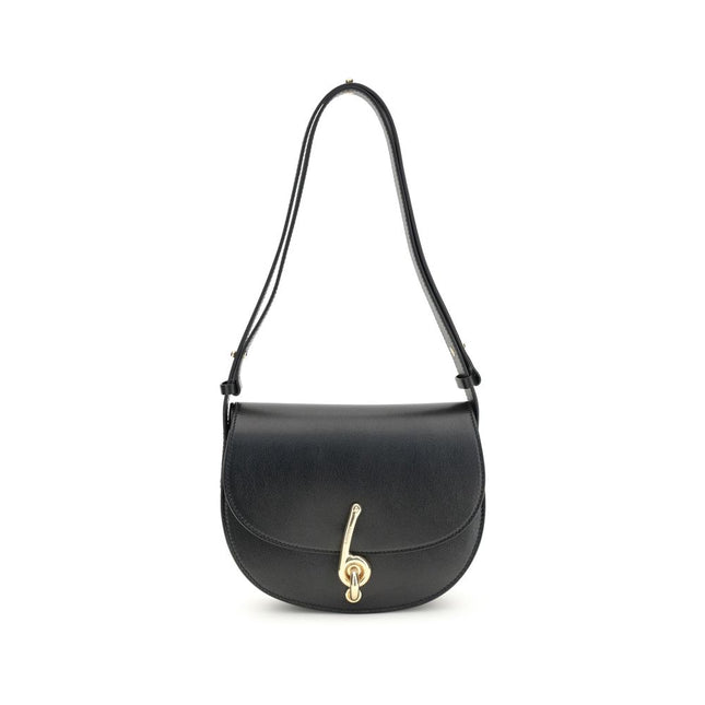 Burberry Black Calf Leather Bos Taurus Shoulder Bag