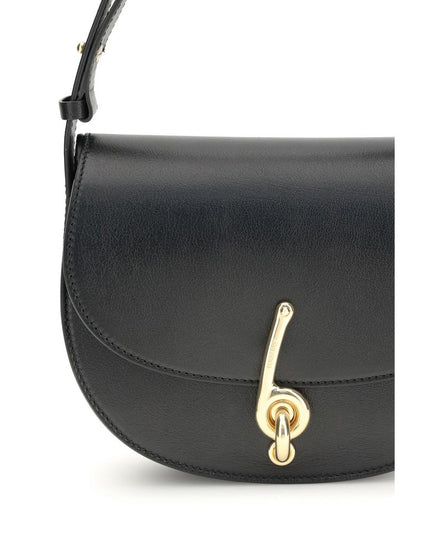 Burberry Black Calf Leather Bos Taurus Shoulder Bag