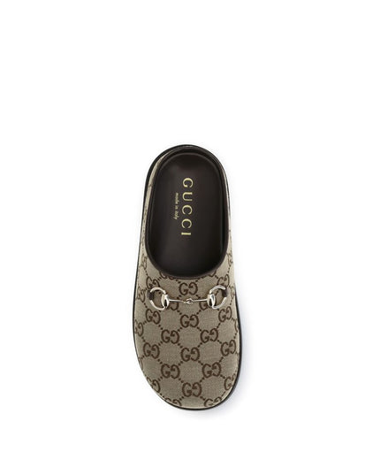 Gucci Beige Cotton Mules